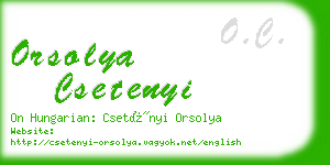 orsolya csetenyi business card